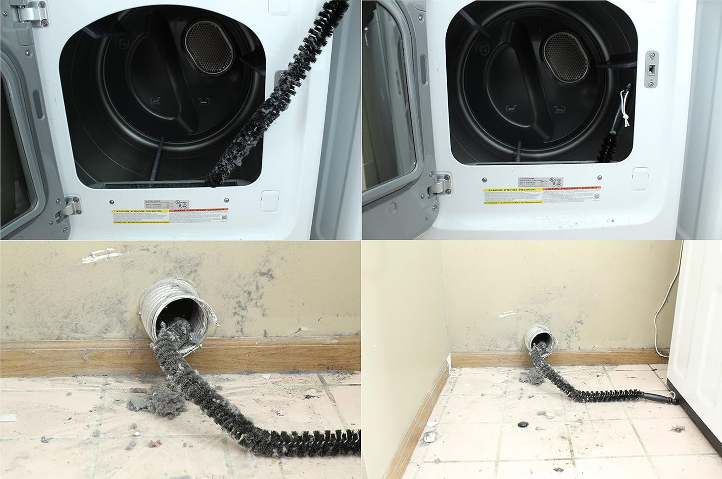 Skiennix Dryer Vent Cleaner Kit - Vacuum Attachment & Brush for Efficient Lint Removal