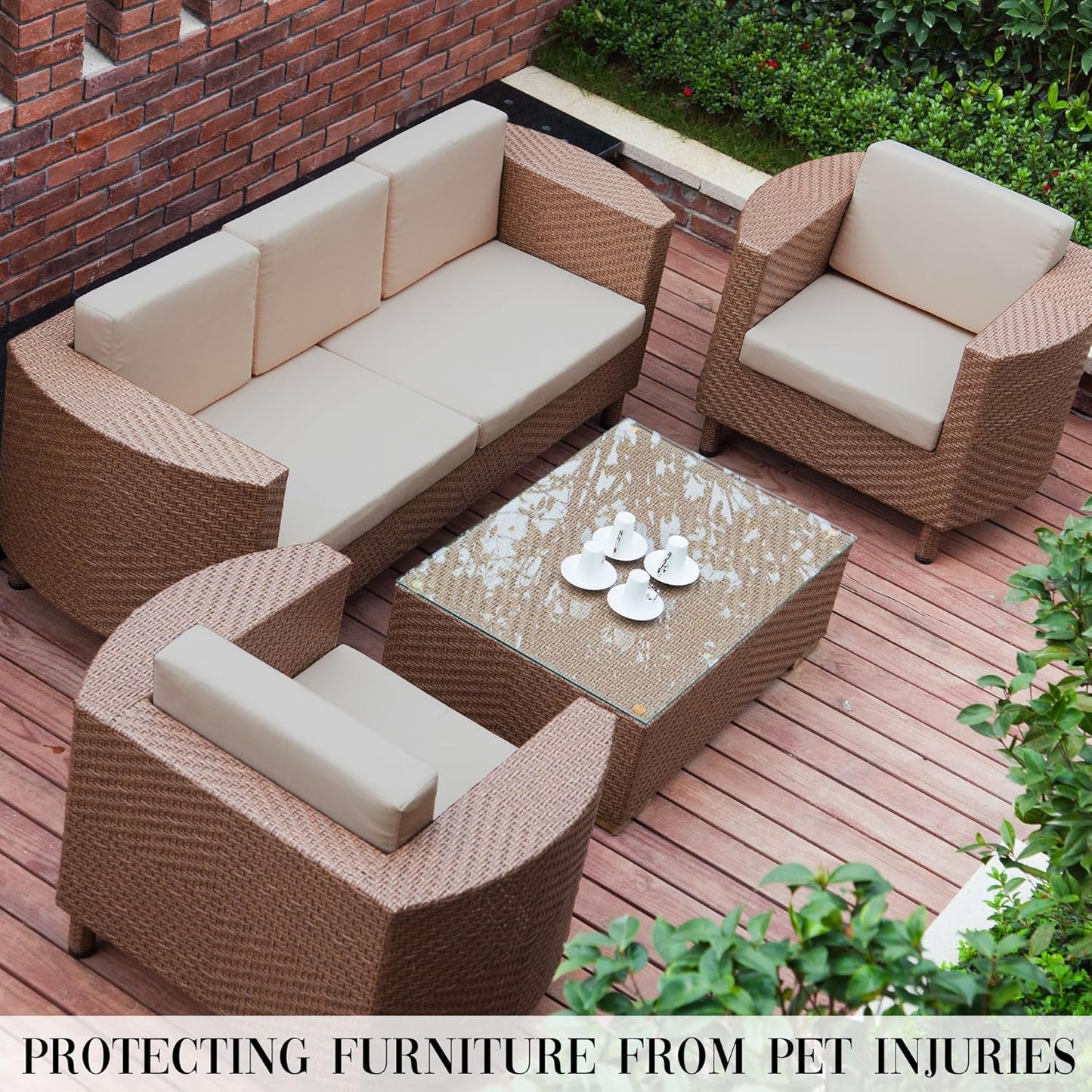 Skiennix Outdoor Cushion Covers Set - 12PCS Patio Furniture Slipcovers for Sofa & Sectional Chairs
