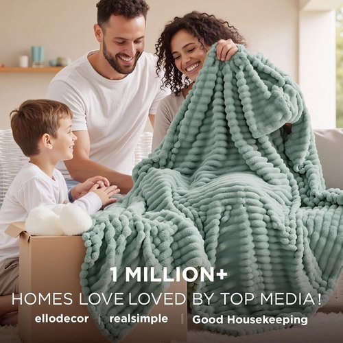 Bedsure GentleSoft Twin XL Blanket - Cozy Sage Green Fleece Throw for Couch, 66x90 Inches
