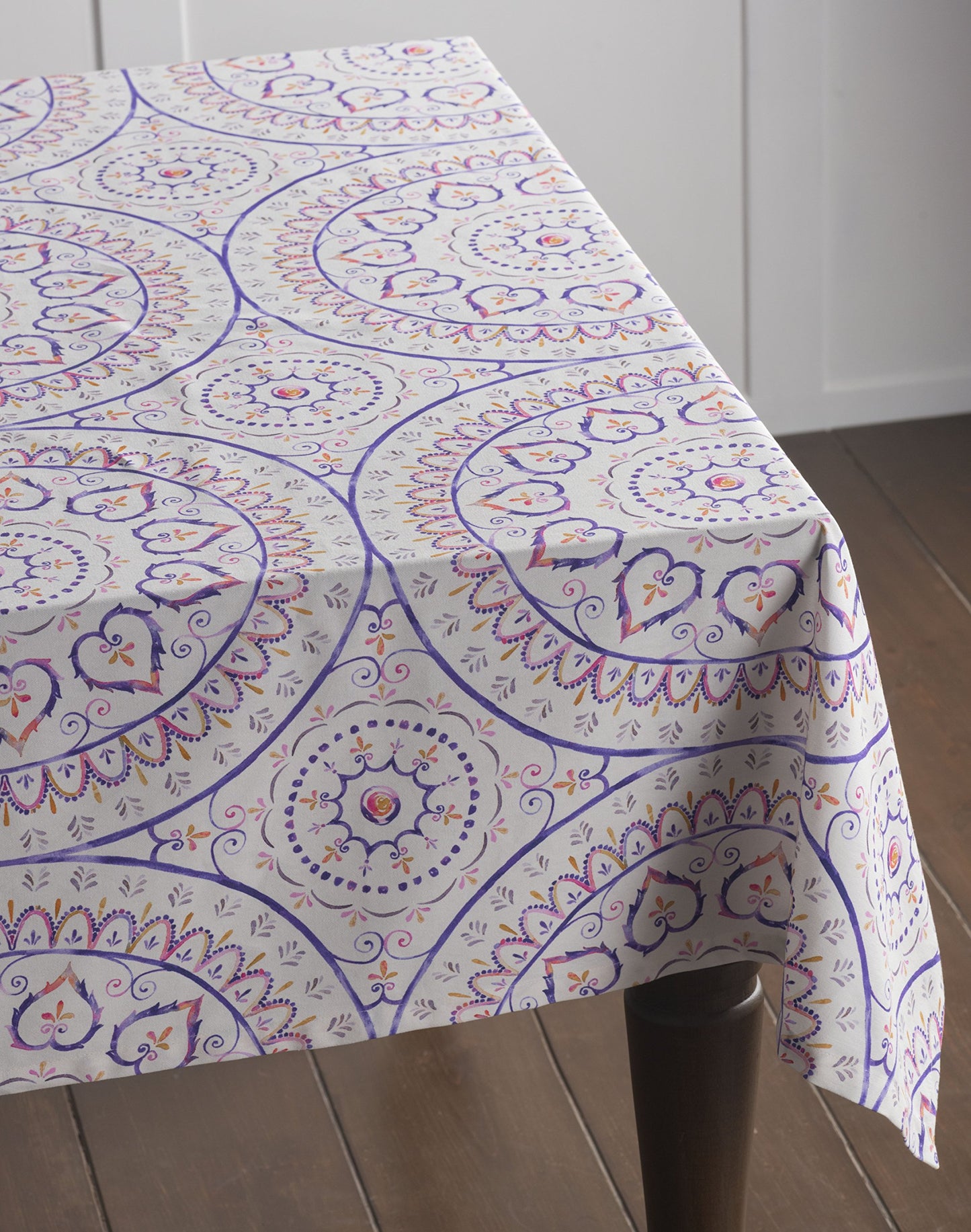 Maison d' Hermine Table Cloth Rectangle Table 100% Cotton 60 x 120 Inches Tablecloth Reusable Decorative for Dining Kitchen Room Farmhouse Home Gifts for Mothers Day Spring Summer - Mandala