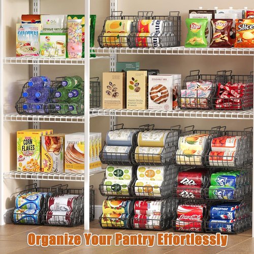 Can Organizer by [Brand Name] - 8-Pack Stackable Pantry Storage Bins | Holds Up to 72 Cans