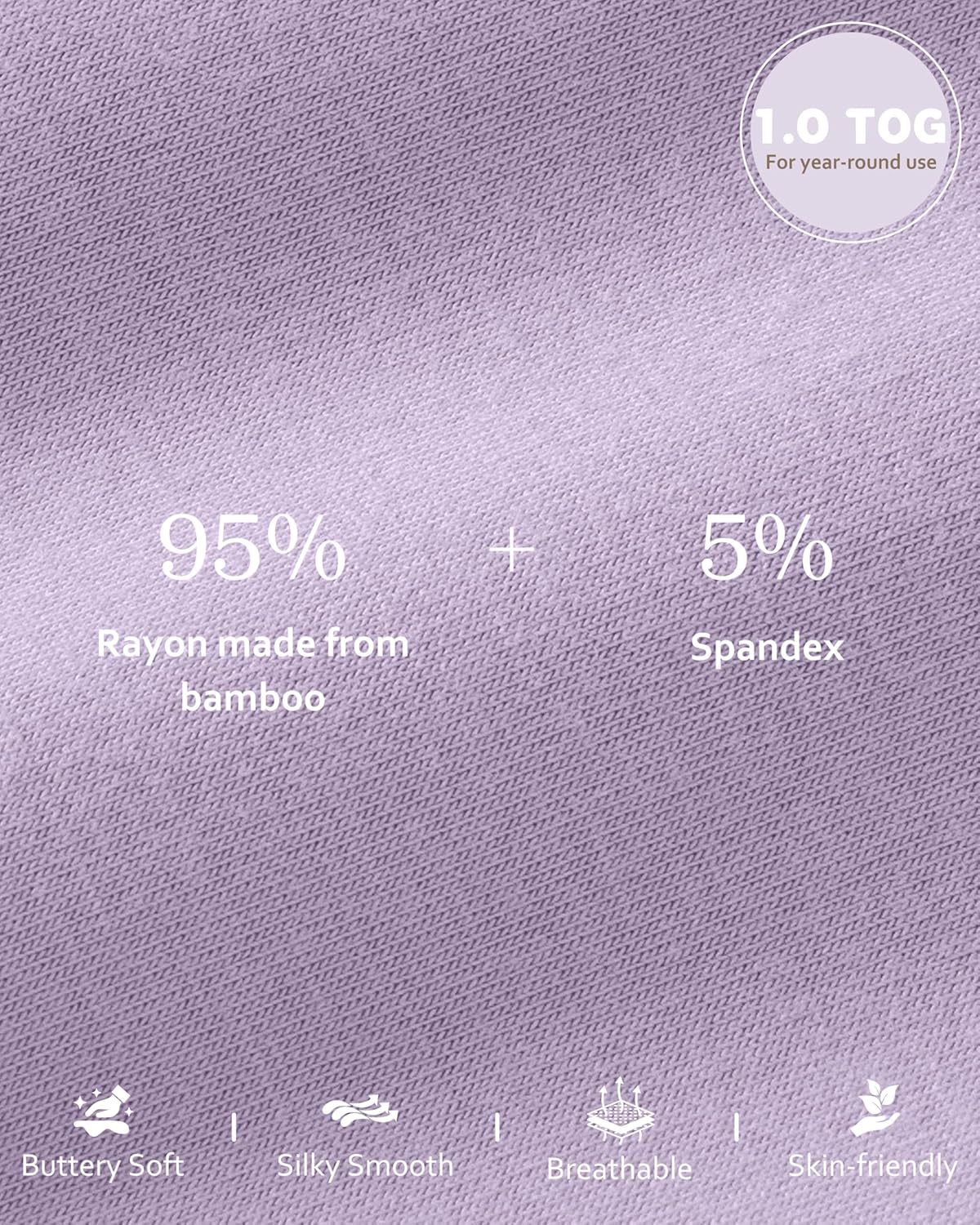Rayon by Bamboo Baby Sleep Sack - Soft 1.0 Tog Wearable Blanket for Infants 6-12 Months | 2-Pack Purple Butterfly