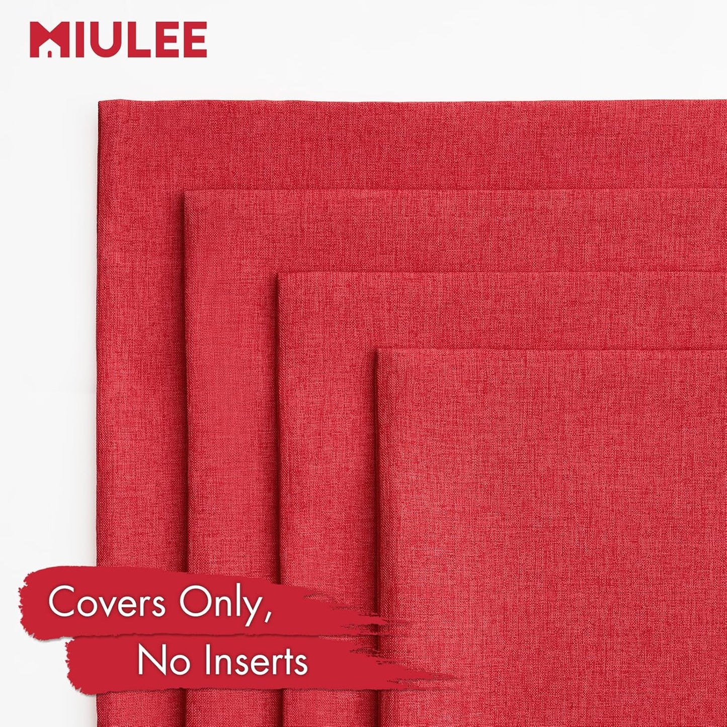MIULEE Waterproof Decorative Throw Pillow Covers - Pack of 4 Farmhouse Cushion Cases | 18x18 Inch Red for Outdoor & Indoor Use