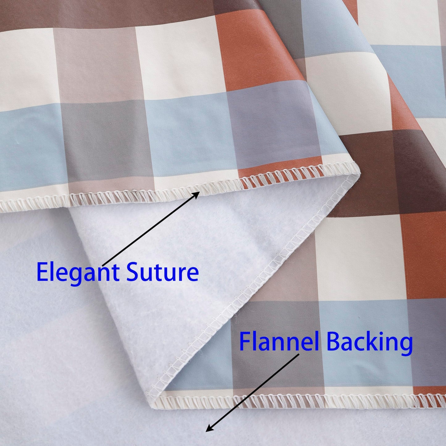Walrus Heavy Duty Vinyl Tablecloth with Flannel Backing Waterproof Oil-Proof Plastic Table Cloth Stain-Resistant Wipeable Rectangle or Square Table Cover for Indoor and Outdoor (Checkered,60x84 Inch)