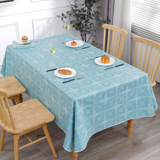 Walrus Heavy Duty Vinyl Tablecloth with Flannel Backing Waterproof Oil-Proof Plastic Table Cloth Stain-Resistant Wipeable Table Cover for Indoor and Outdoor (Perforated Floral,54x54 Inch)
