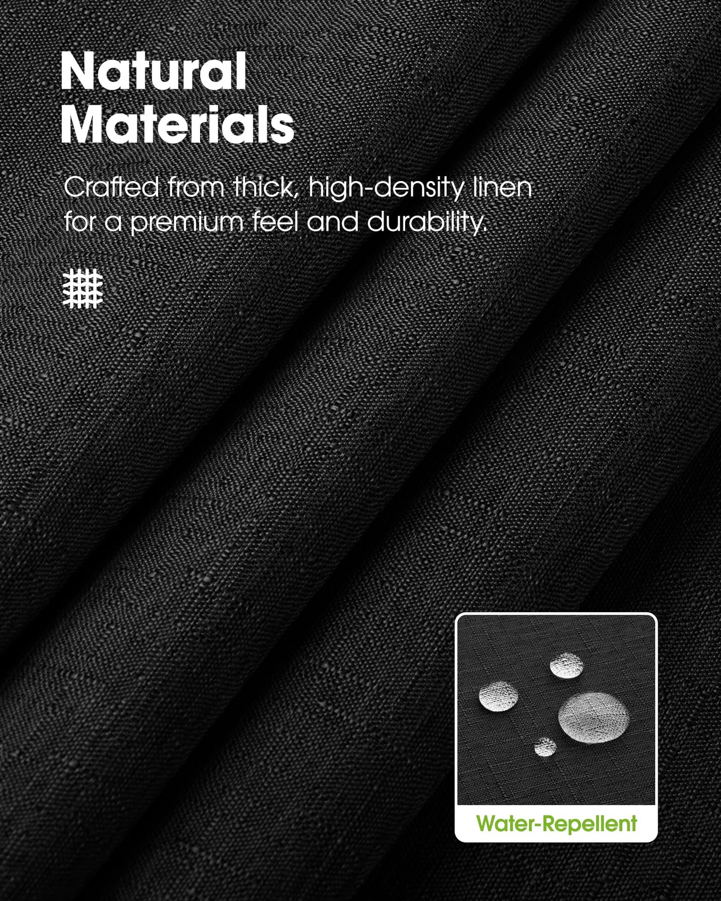 Pureegg Rectangle Linen Tablecloth Waterproof & Stain Resistant, Wrinkle-Free Table Cloth Adds Elegance and Protection, Ideal for Dining, Party, Wedding and Outdoor, 52 x 70 Inch, Black