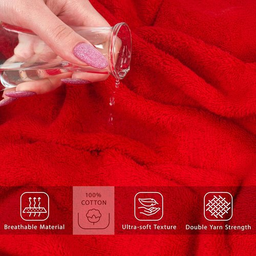 Cotton Paradise 100% Cotton Oversized Bath Sheet - Extra Large 40x80 Turkish Towel in Red