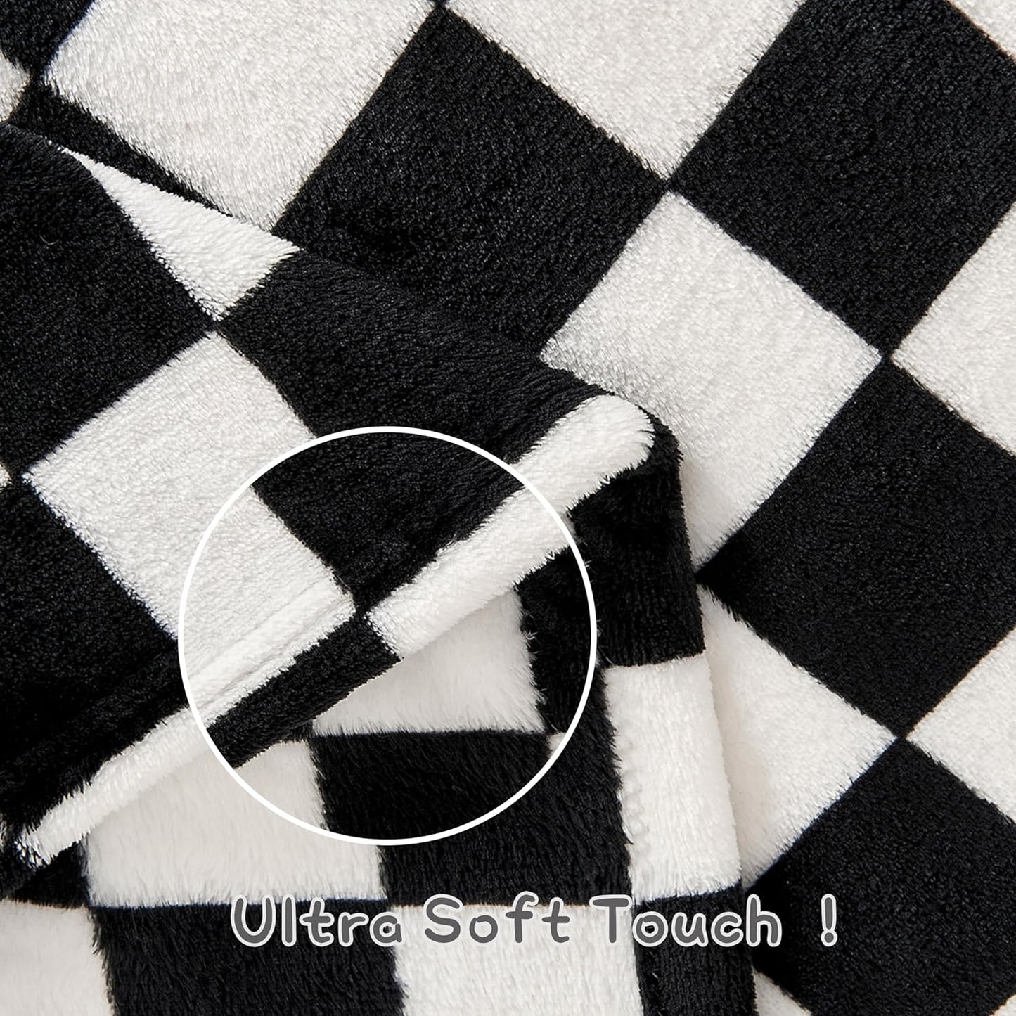 Yurhap Checkered Baby Blanket - Ultra Soft Fleece Receiving Blanket for Infants | 30''x40'', Black