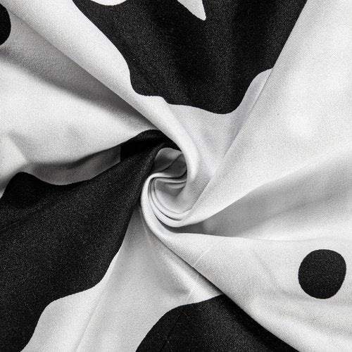 FLXXIE Queen Duvet Cover Set - 3 Pieces Black and White Milk Cow Print with Zipper Closure | 90x90 Inches