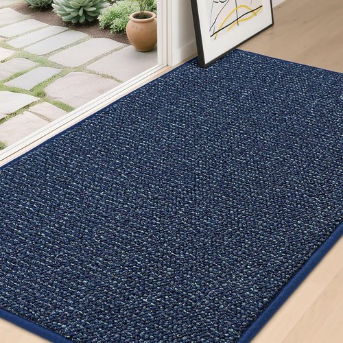 BEQHAUSE Dirt Trapper Door Mat - Non-Slip, Washable, Absorbent | 36" x 60", Blue Entryway Mat