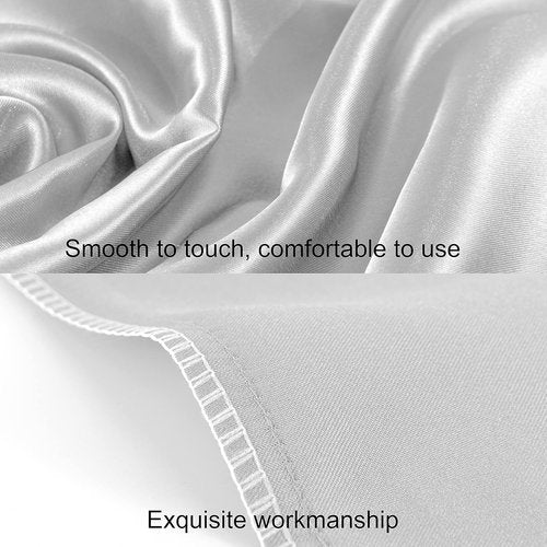 BEDSUM Silk Satin Pillowcases - Luxurious Softness for Hair & Skin | 20x26 Inches, Silver Grey - 2 Pack