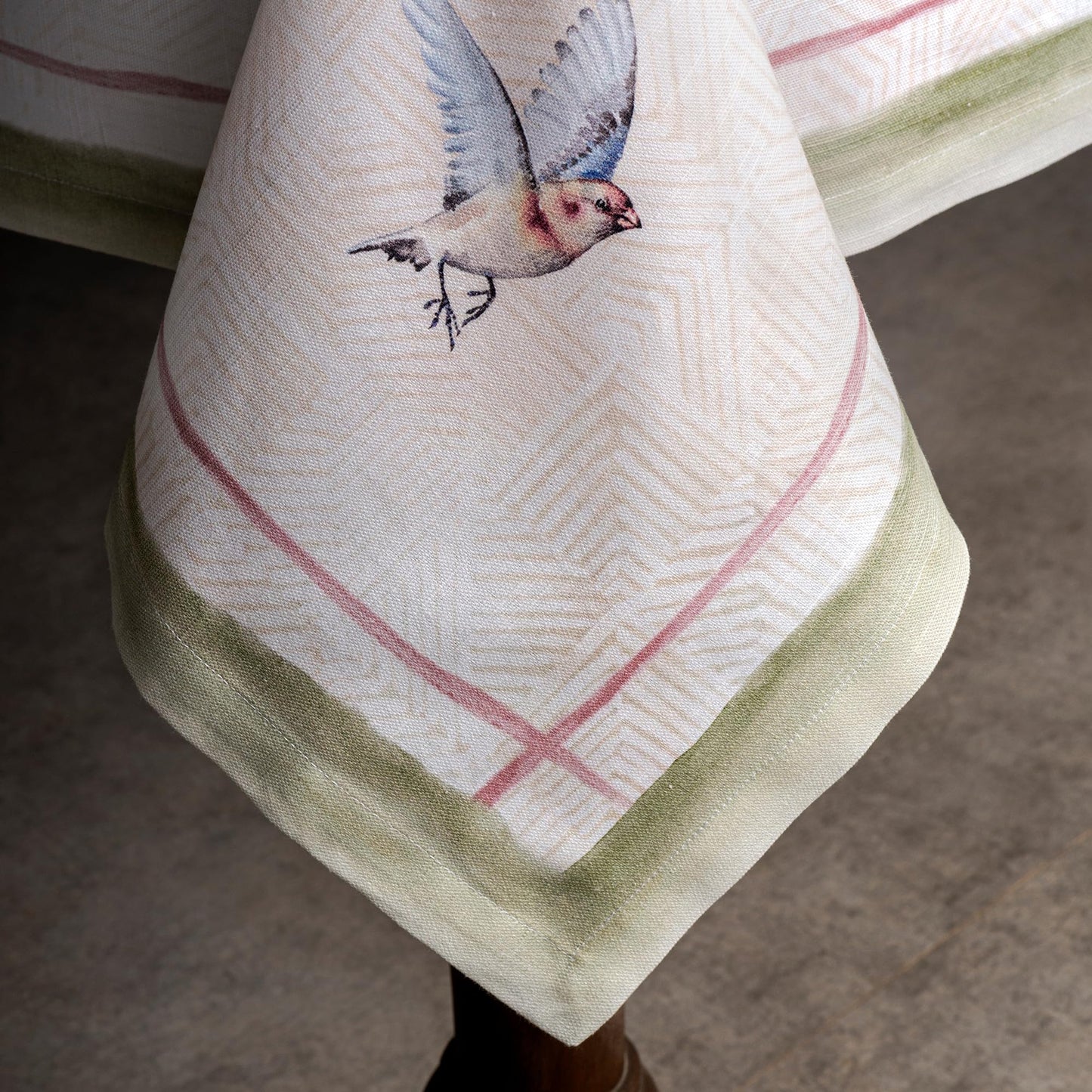 Maison d' Hermine Table Cloth Square Table 100% Cotton 54 x 54 Inches Tablecloth Reusable Decorative for Dining Kitchen Room Farmhouse Home Gifts for Mothers Day Spring Summer - Flying Birds