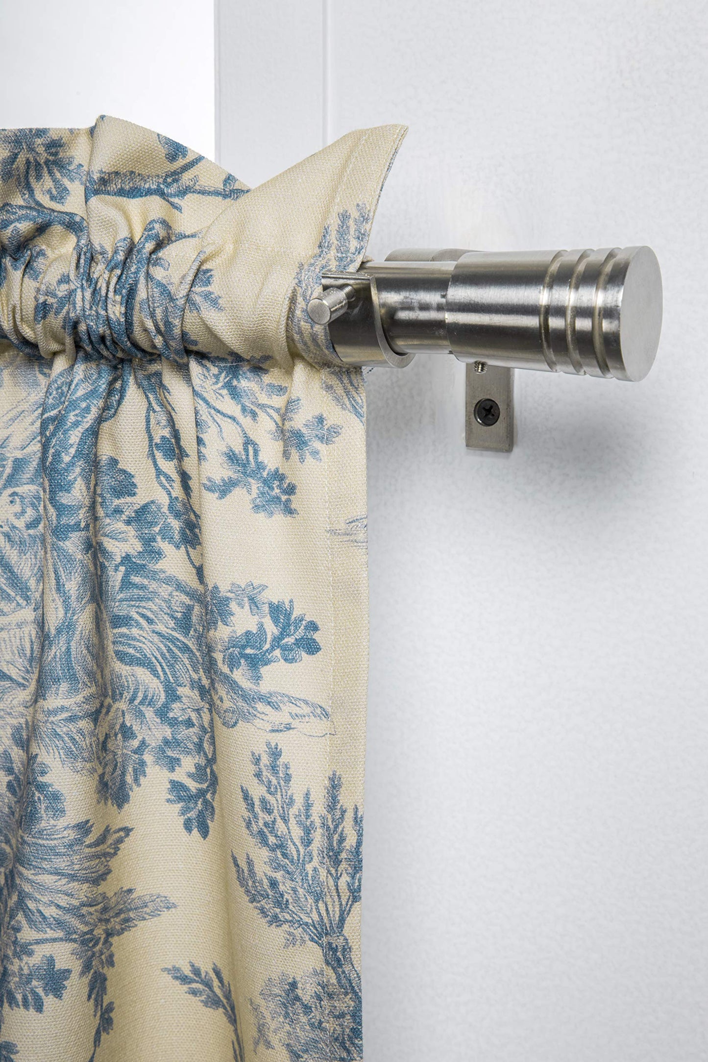 Maison d' Hermine Kitchen Curtain Set for Windows 100% Cotton Set of Kitchen Curtain Valance for Home [2 Tier (28"X36") and 1 Valance (56"X18")] Café Gifts for Mothers Day (The Miller - Blue)