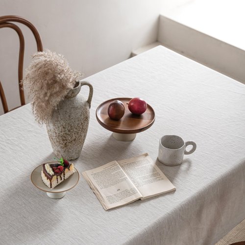 CHUFFED 100% Pure Linen Tablecloths 60x108 Inches- Machine Washable Rectangular Tablecloth for Dining, Parties, Picnic, Weddings & Restaurants-Natural Linen