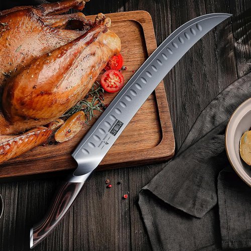 HOSHANHO 12-Inch Japanese Carving Knife - High Carbon Steel with Ergonomic Pakkawood Handle