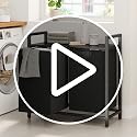 Kitstorack Black Laundry Organizer with Shelf & 2 Removable Bags, 2 x 11.8 Gallons