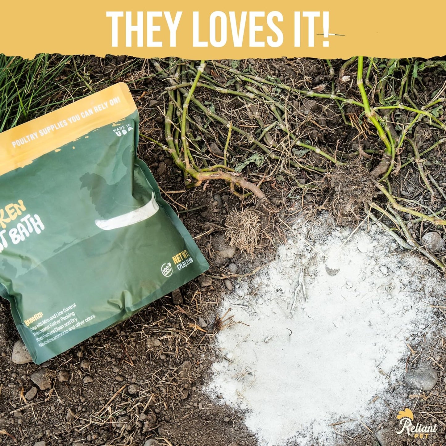 Reliant Pet Chicken Dust Bath - Natural 7lbs Dust for Chickens | Made in USA Poultry Dust Powder