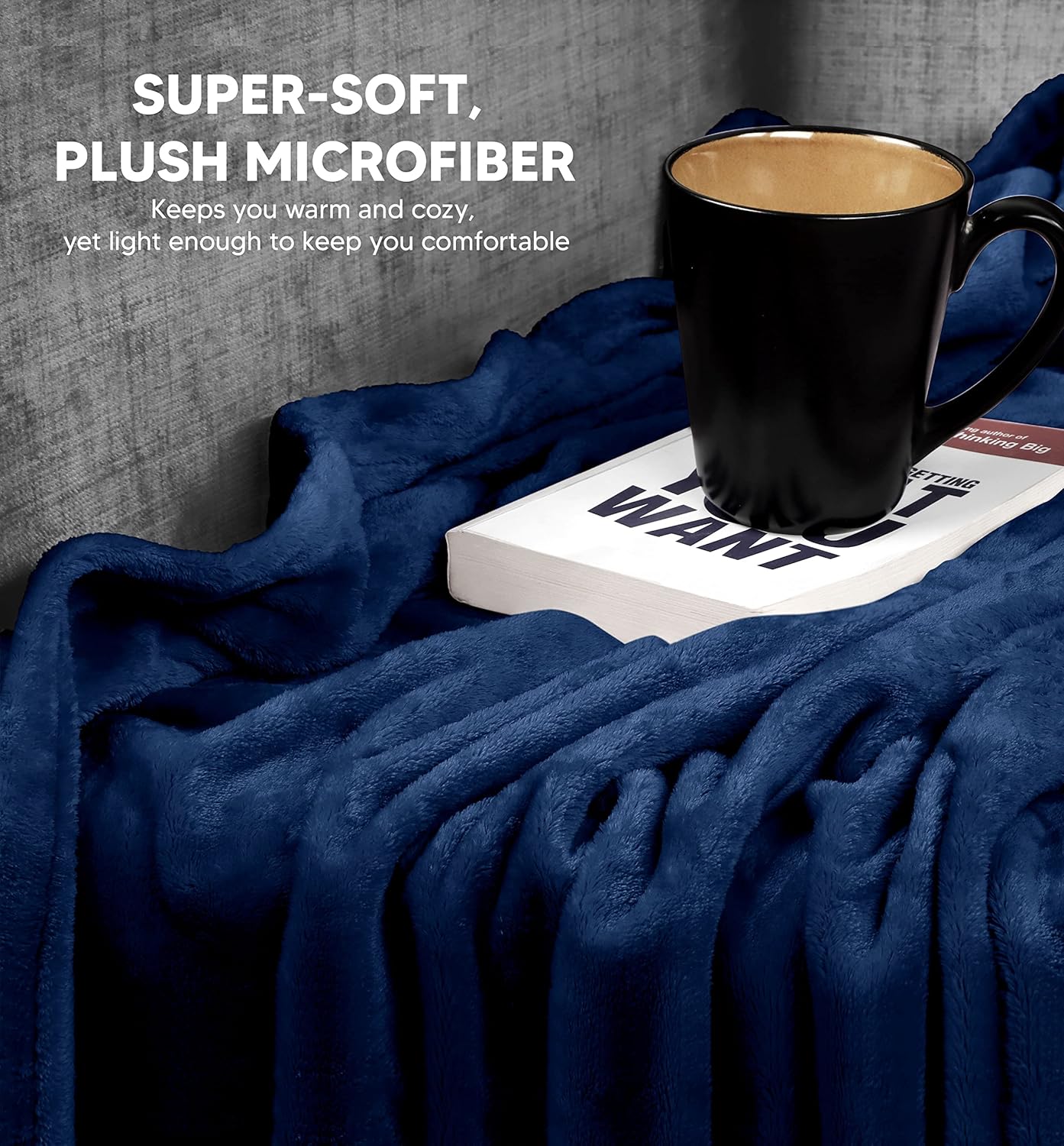 Utopia Bedding Fleece Blanket - Luxury Navy Microfiber Throw | Soft, Anti-Static, 50x60 Inch