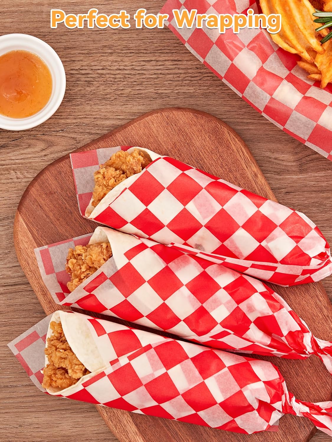 SMARTAKE 12 x 12 Inches Wax Paper - 250 Pcs Non-Stick Hamburger Patty Paper | Ideal for Lunch, BBQs & Parties