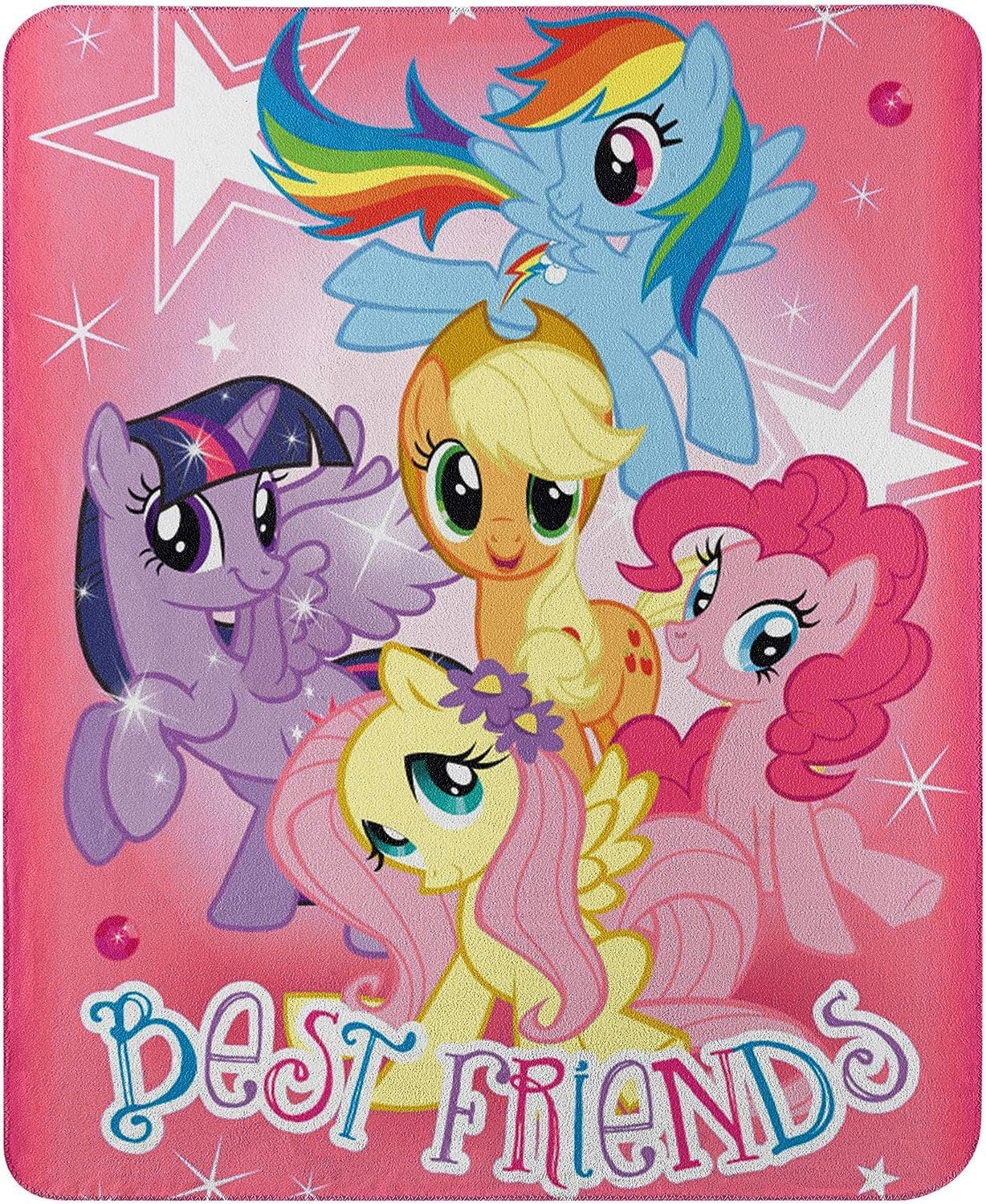 My Little Pony 'Happy Herd' Fleece Throw Blanket - 45x60, Multi-Color Cozy Blanket