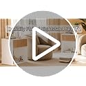 White Fluted Nightstand Set of 2 - Mid Century Bedside Tables with Drawer & Shelf
