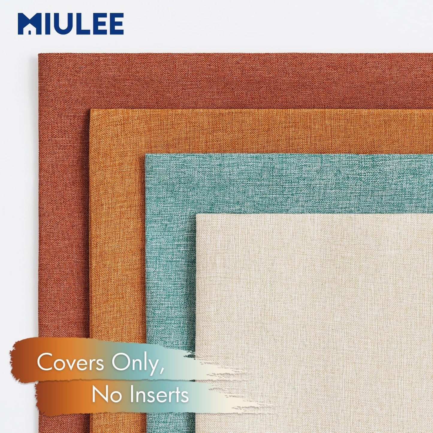 MIULEE Decorative Outdoor Throw Pillow Covers - Waterproof Farmhouse Cushion Cases | 18x18 Inch, Orange Rust (Pack of 4)