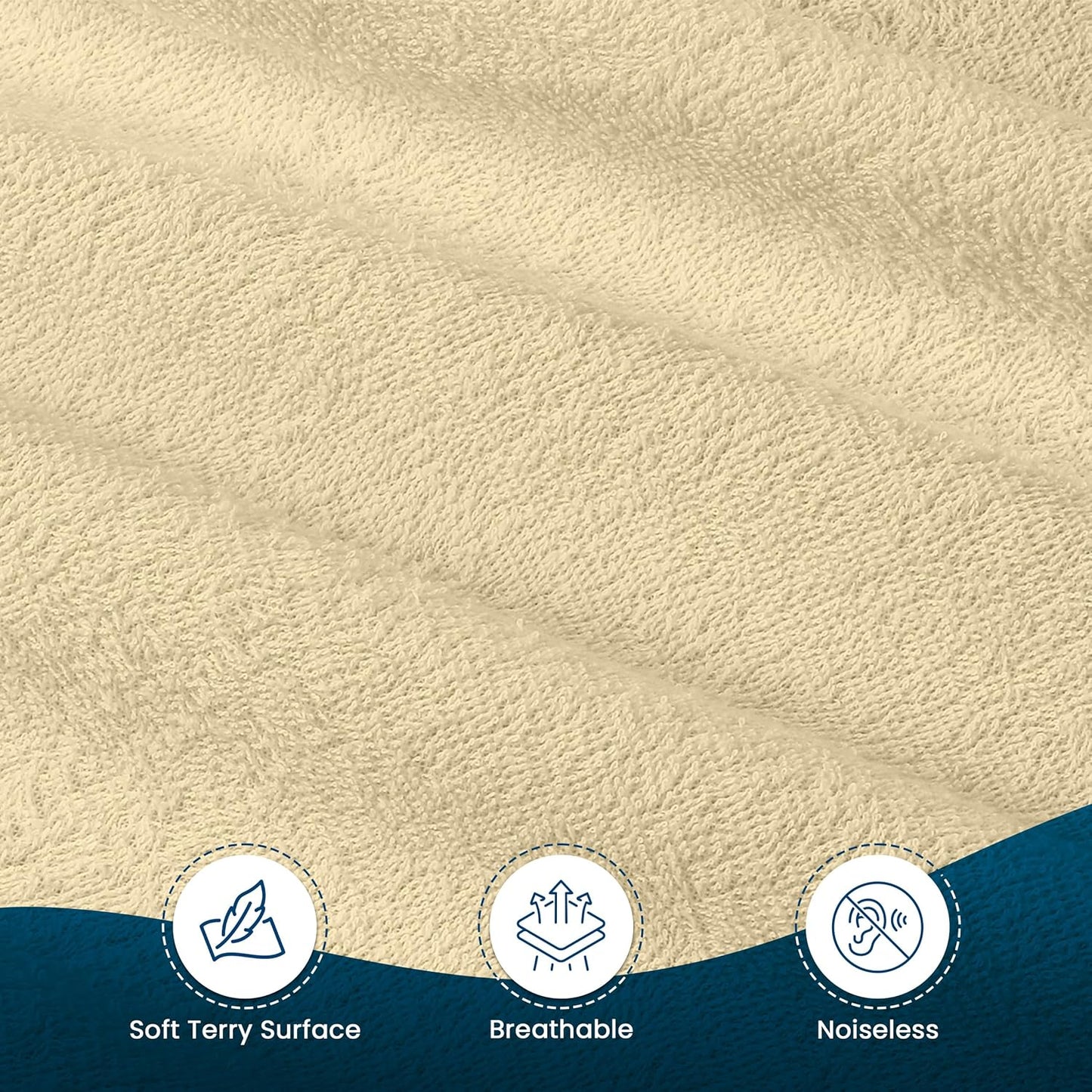 Utopia Bedding Twin Size Mattress Protector - Waterproof Terry Cover, Soft & Breathable, 15" Deep Pockets | Beige