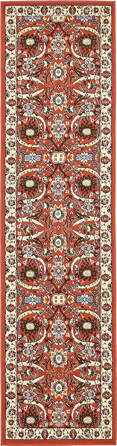 Unique Loom Espahan Collection Area Rug - Cape Cod (2' 7" x 10' Runner, Terracotta/ Black)
