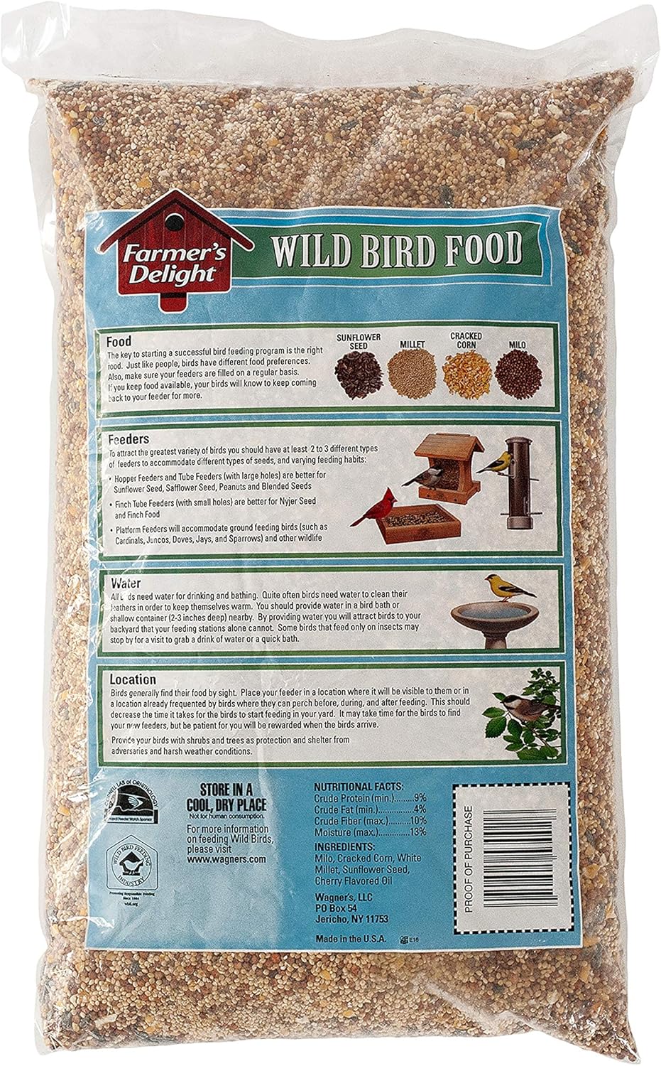 Wagner's 53002 Wild Bird Food - Cherry Flavor, 10-Pound Bag for Happy Birds