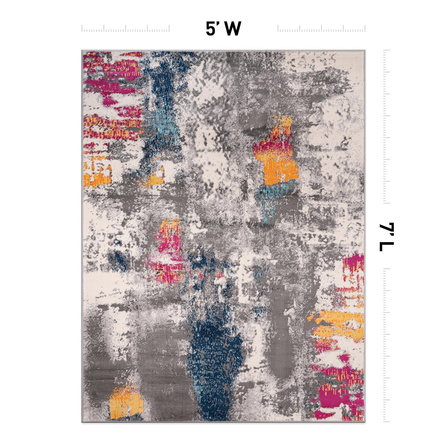 Rugshop Cardiff Contemporary Abstract Stain Resistant Soft Area Rug 5' x 7' Multi