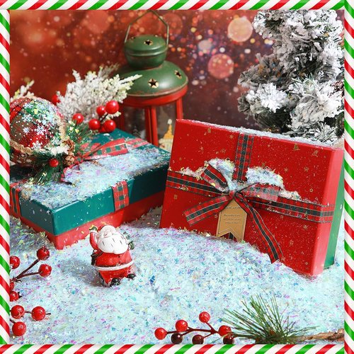 Aoriher Glittering Blue Fake Snow | Sparkling Artificial Snow for Christmas Crafts & Decor (0.55 lb)