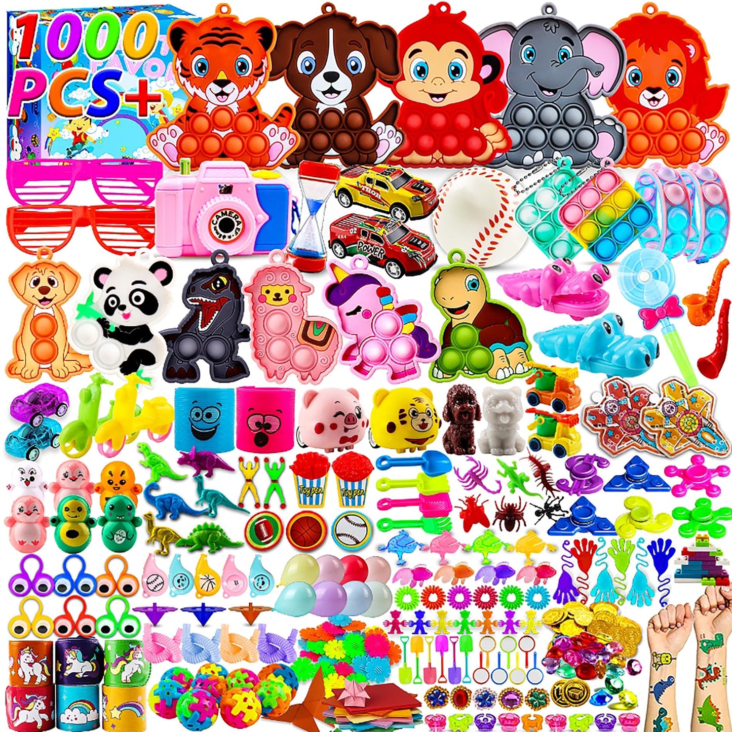KissFuture 1000 PCS Party Favors for Kids, Fidget Toys Bulk, Prize Treasure Box Toys for Classroom, Birthday Gifts, Goodie Bags Stuffers for Kids, Pinata Stuffers, Carnival Prizes