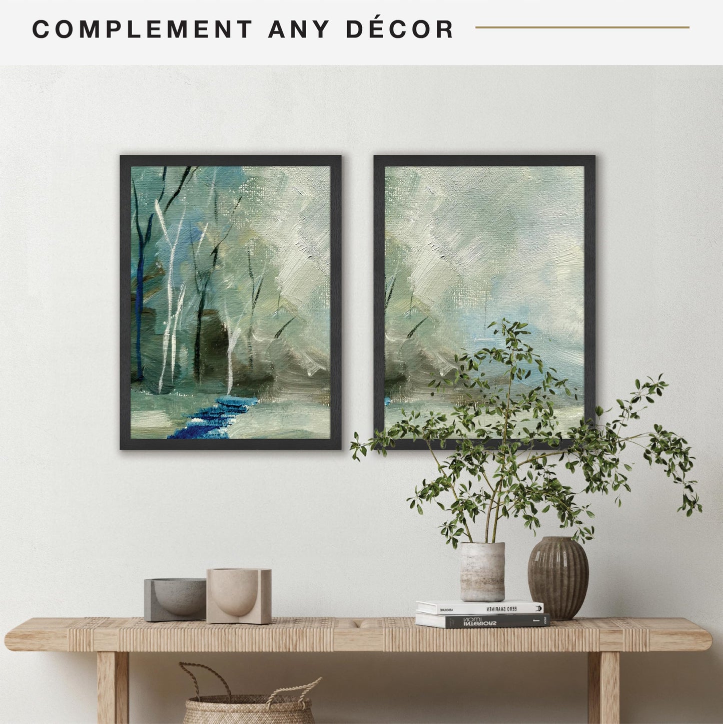 MCS Studio Gallery 20x27 Poster Frame Black Woodgrain, Vertical & Horizontal Wall Hanging Large Picture Frame for Photos, Posters & Art Prints (2-Pack)