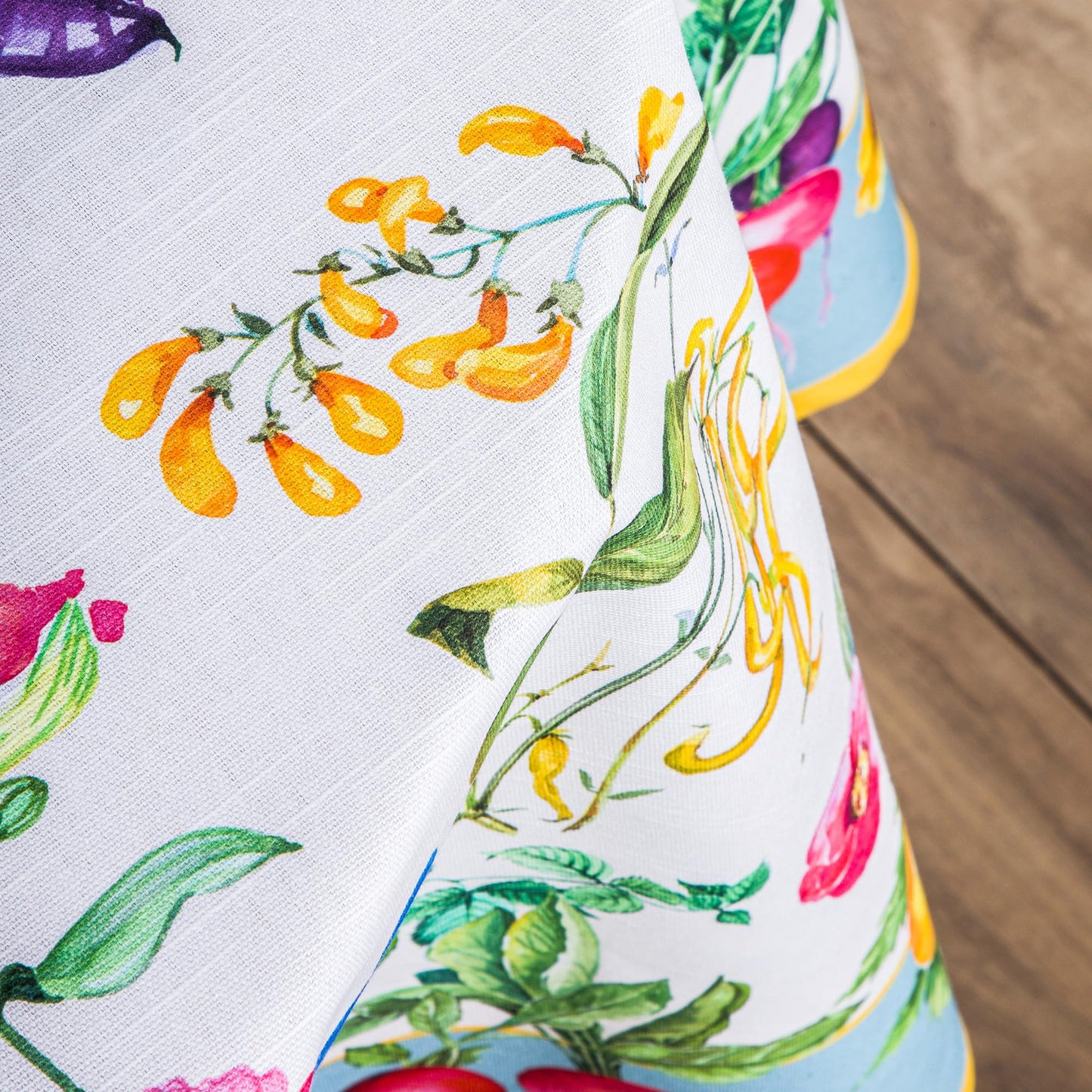 Maison d' Hermine Table Cloth Round Table 100% Cotton 69 Round Inches Tablecloth Reusable Decorative for Dining Kitchen Room Farmhouse Home Gifts for Mothers Day Spring Summer - Giverny