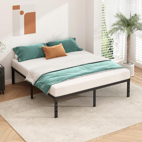 HLIPHA King Size Metal Platform Bed Frame - 14 Inch Tall, No Box Spring Needed, Easy Assembly, Black