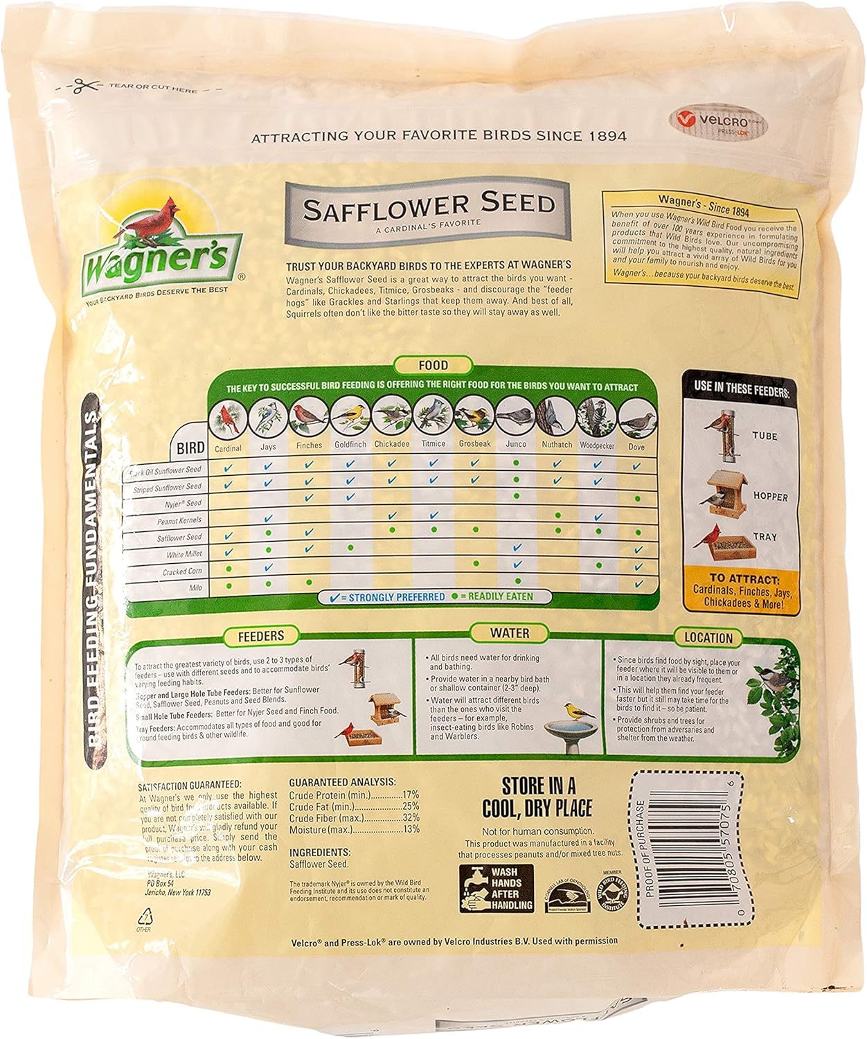 Wagner's Wild Bird Food Bundle - Safflower Seed, Cardinal Blend & Deluxe Mix | 5-10 lb Bags