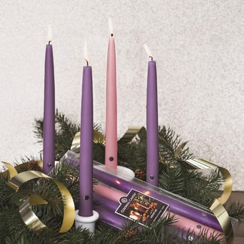 Colonial Candle 12 Inch Unscented Christmas Advent Set (Set of 4),