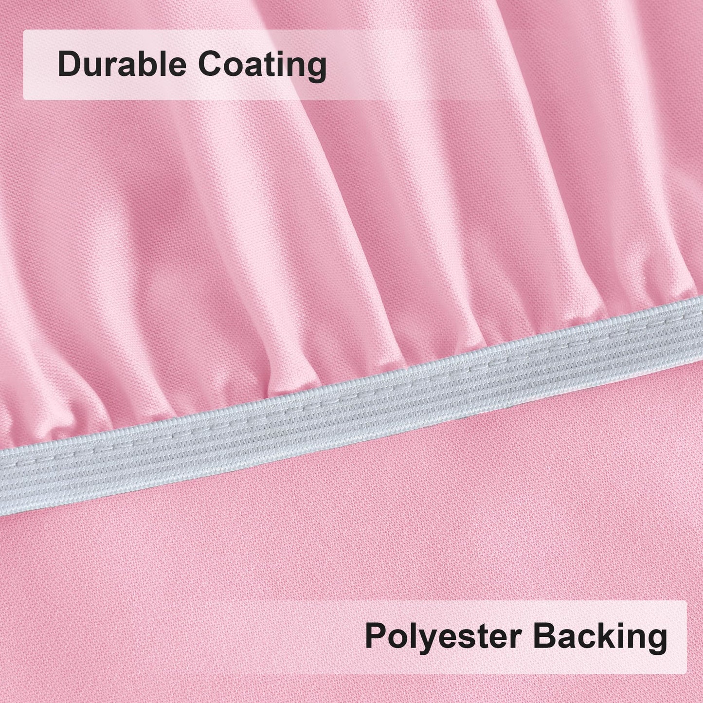 Obstal Fitted Round Table Cloth, Reversible Waterproof Stain Resistant Elastic Stretch Tablecloth, Wipe Clean Table Cover for Outdoor/Indoor Use, Fits Round Tables up to 48" - 56" Diameter, Baby Pink