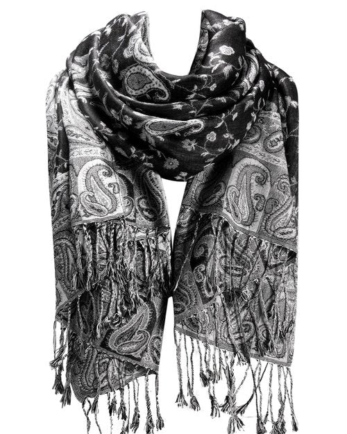 FURTALK Reversible Paisley Pashmina Shawl Wraps for Women Soft Exotic Indian Rave Scarf for Evening Dress Festival Scarves