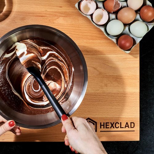 HexClad Stainless Steel Mixing Bowl Set - 3-Piece with Vacuum Seal Lids & Non-Slip Base | 1.3, 3 & 5 Quarts