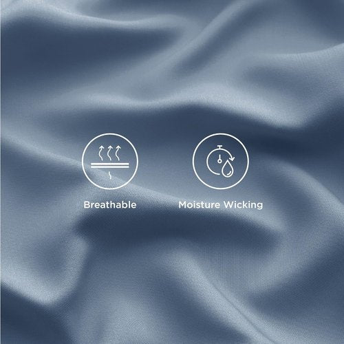 Bedsure Cooling Sheets - Twin XL Bamboo Rayon | Breathable & Soft Deep Pocket Bedding in Dusty Blue