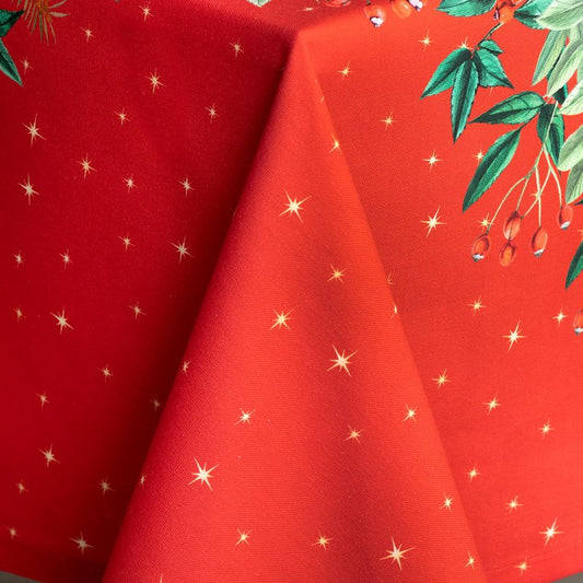 Maison d' Hermine Table Cloth Rectangle Table 100% Cotton 60 x 90 Inches Fall Tablecloth Reusable Everyday Use for Thanksgiving Christmas Decorations Dining Farmhouse Party (Noel)