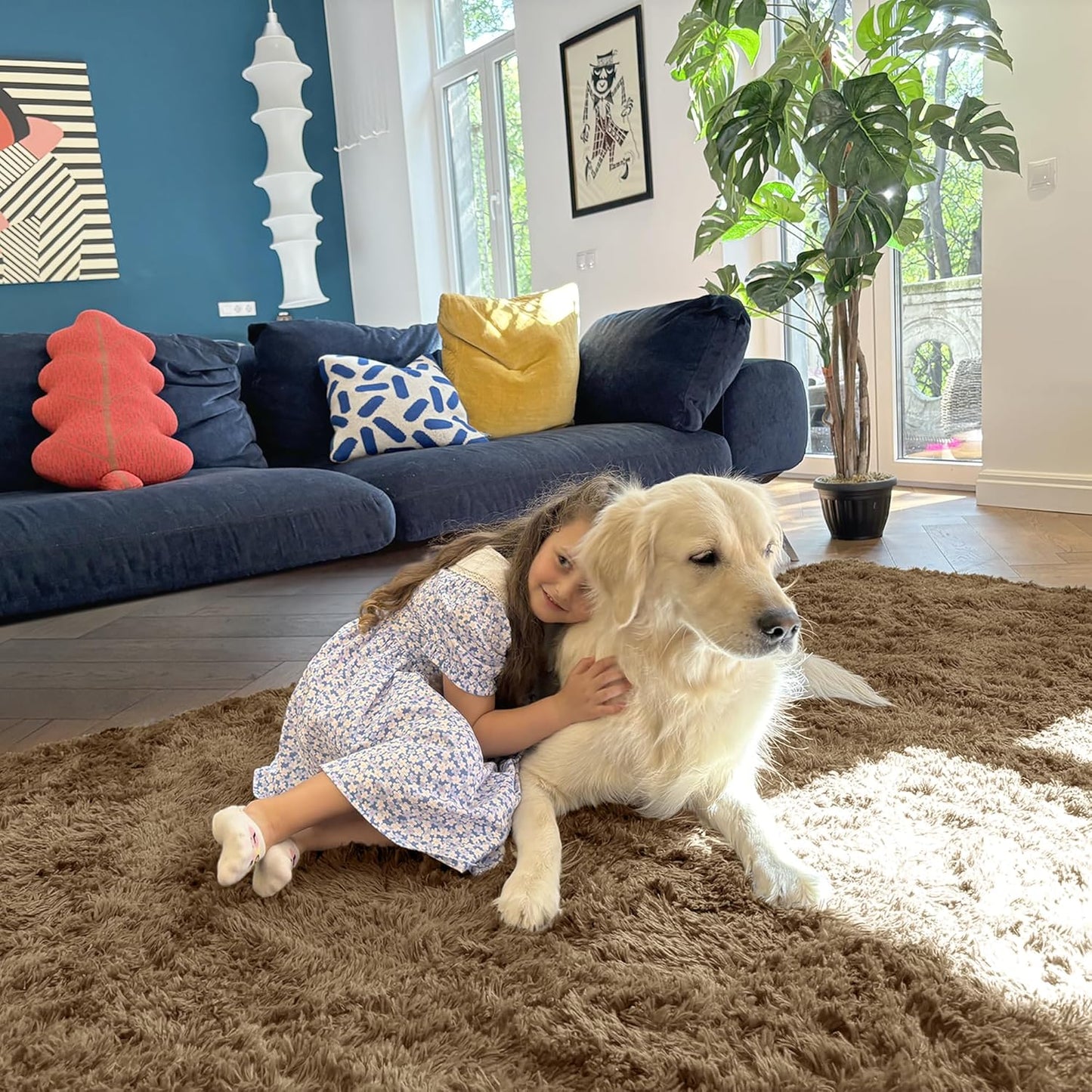 OLANLY Runner Rugs - Soft, Machine Washable Shaggy Design for Hallway & Bedroom | Taupe 2x8 ft