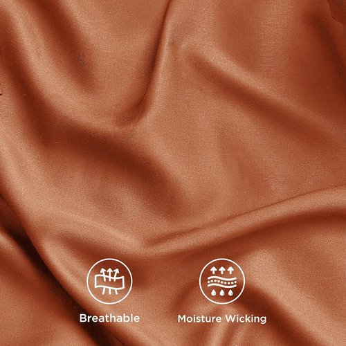Bedsure King Size Sheets Set - Cooling Rayon Bamboo Sheets for Hot Sleepers | Soft & Breathable, Deep Pocket, Burnt Orange