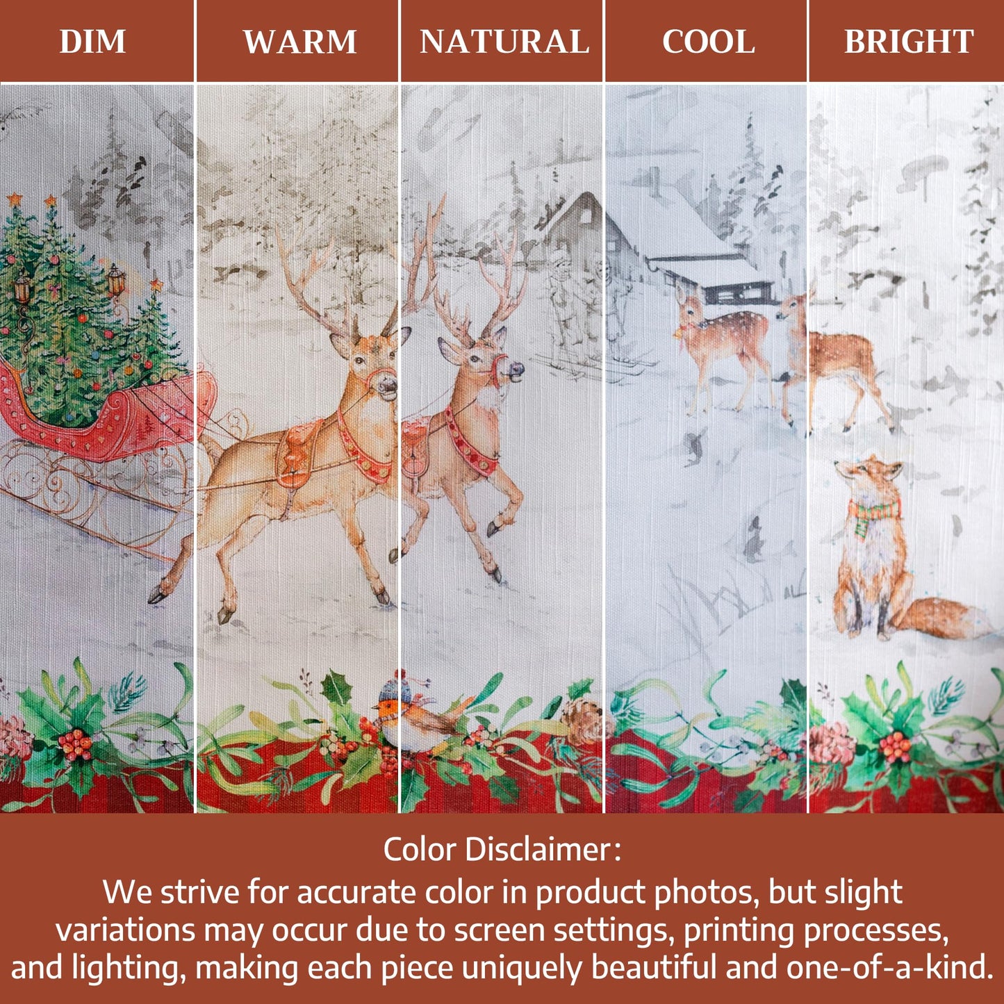 Maison d' Hermine Table Cloth Rectangle Table 100% Cotton 60 x 90 Inches Fall Tablecloth Reusable Everyday Use for Thanksgiving Christmas Decorations Dining Farmhouse Party (Christmas Tradition)