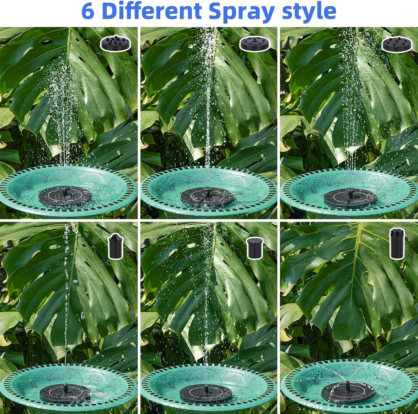 Skiennix Solar Fountain - Upgraded 3.5W Water Pump with Multiple Nozzles for Bird Baths & Gardens