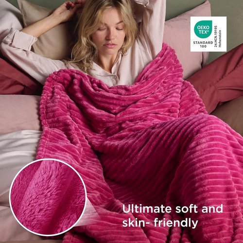 Bedsure GentleSoft Hot Pink Fleece Blanket - Cozy Soft Throw for Couch, Perfect Gift for Women | 108x90 Inches