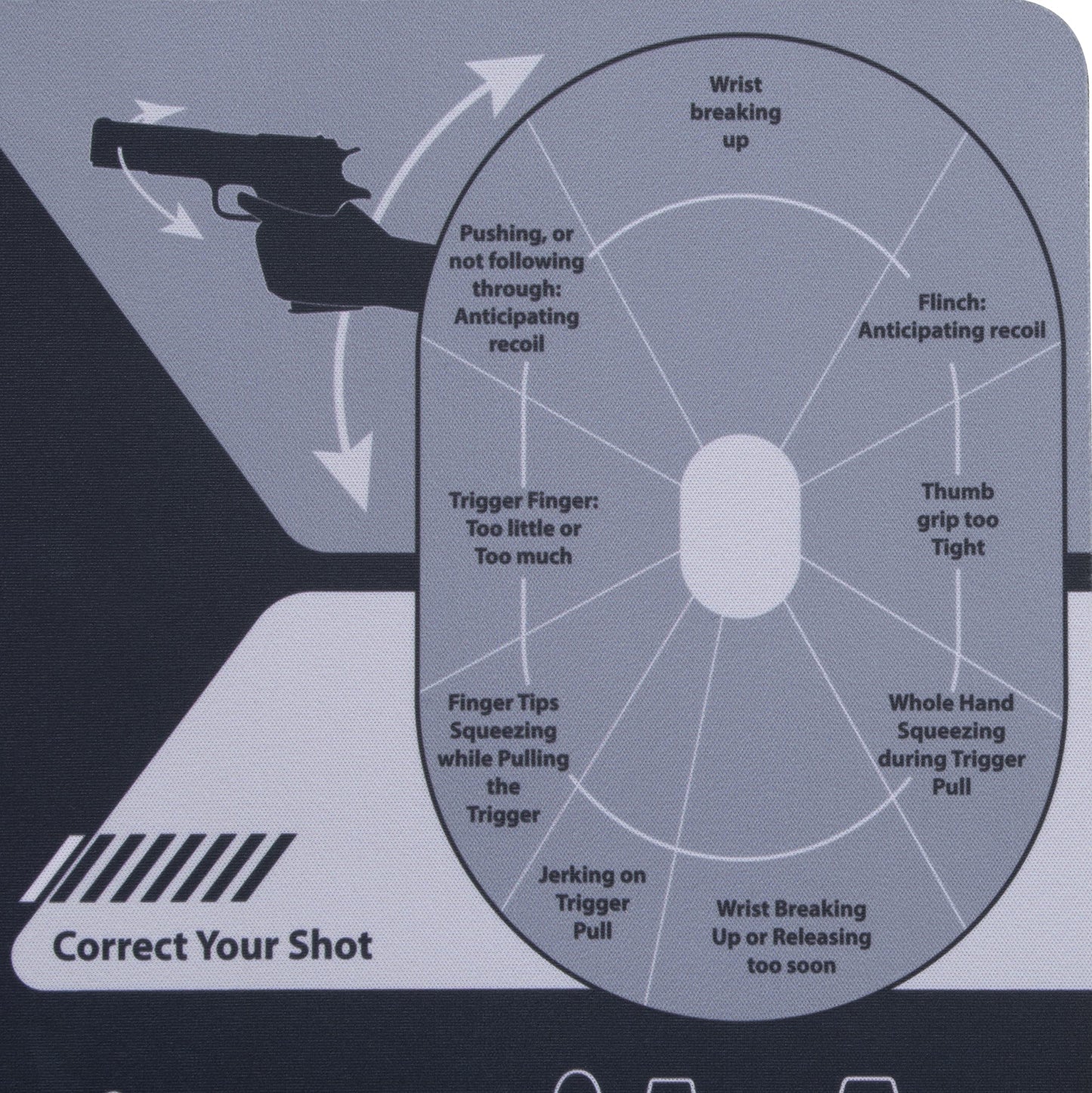 Allen Company Krome Handgun Shooting Range & Cleaning Mat, 16.5" L x 11" W, Black/Gray
