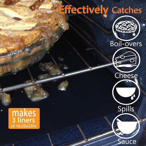 Home True Ovenliner - Non-Stick Microwave & Toaster Stovetop Mat | Black, 70x16.25 Inches