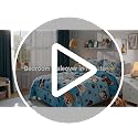 Manfei Cute Deer Bedding Set Queen – Green Red 3pc Comforter Set with Pillowcases, Kids Room Quilt